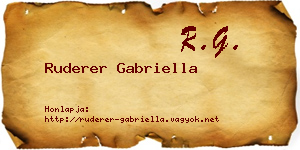 Ruderer Gabriella névjegykártya